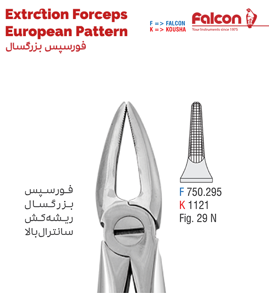 فورسپس ریشه کش بالا نازک//کوشا-Kousha/فالکن-Falcon