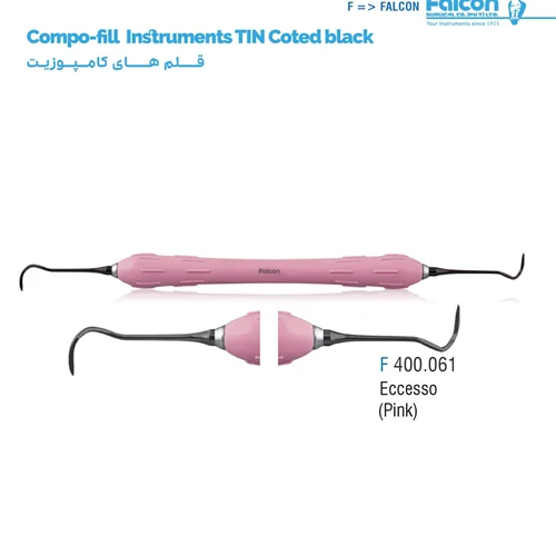 قلم کامپوزیت طرح LM تیتانیومی مشکی (Eccesso-Pink)//فالکن-Falcon